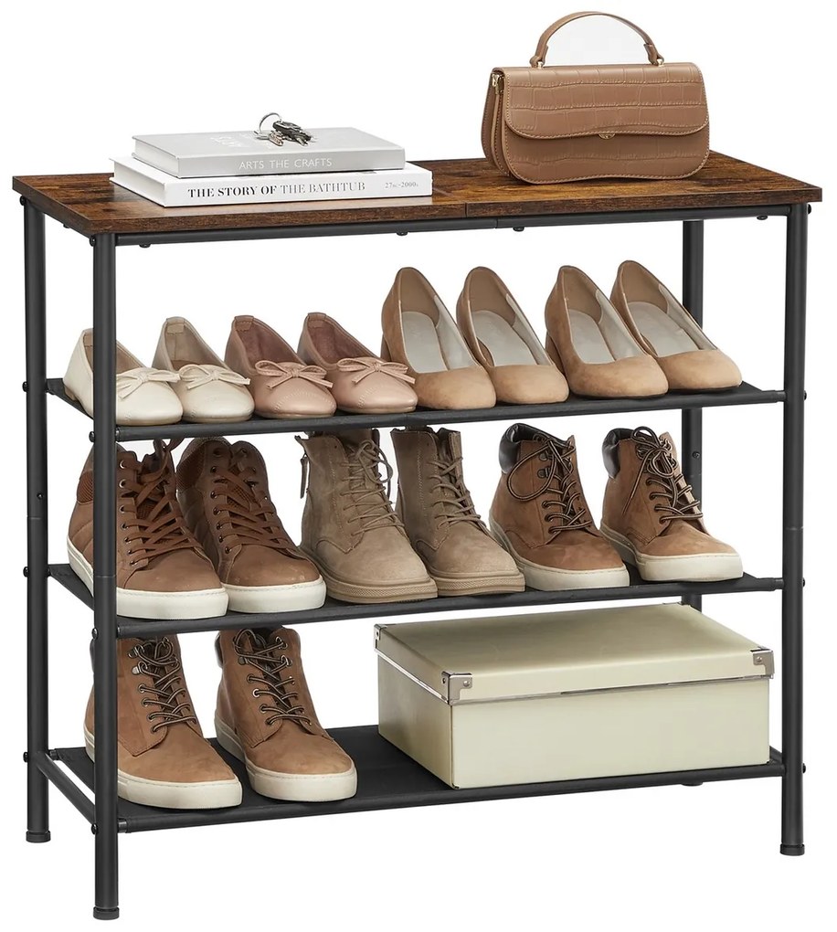 Raft pentru pantofi E1035 OLW, lemn vechi, 3 etaje