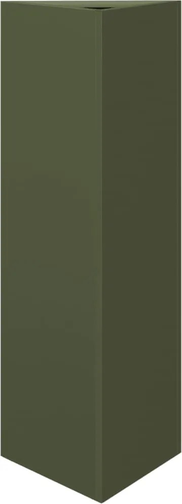 vidaXL Jardinieră de grădină, verde, 30x26x75 cm, oțel, triunghiulară
