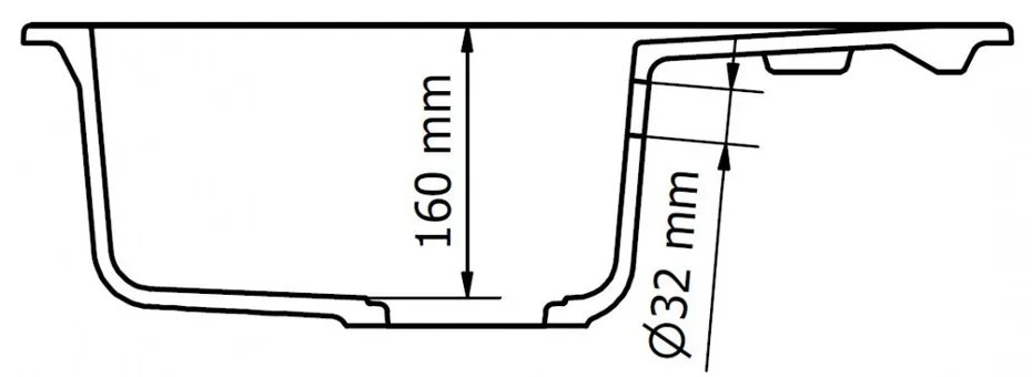 Chiuvetă din granit Coast 25 cu o cuvă, tip picurare, neagră