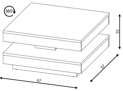 Masă de cafea TIMO, alb/stejar Sonoma