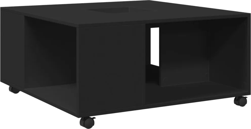 vidaXL Măsuță de cafea, negru, 80x80x40 cm, lemn prelucrat