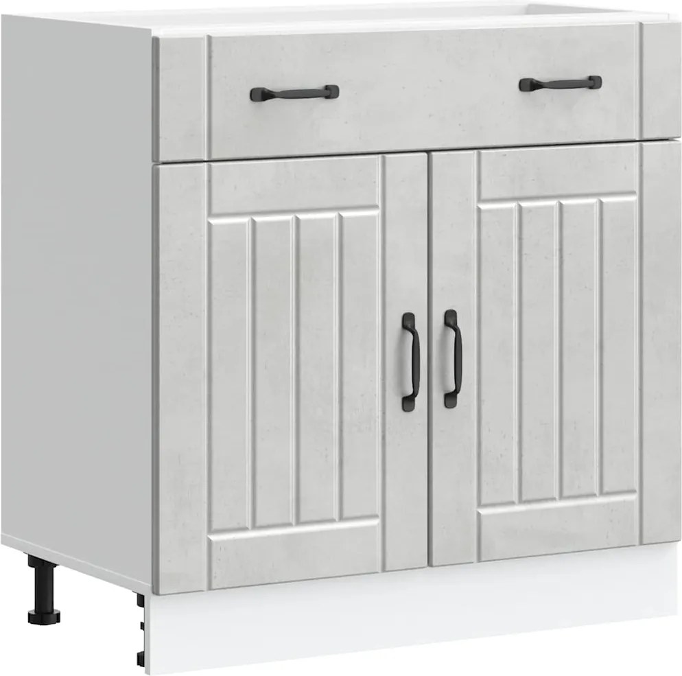 vidaXL Dulap de bucătărie „Lucca” Lemn prelucrat gri beton