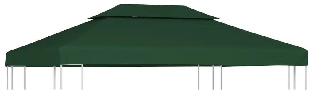 vidaXL Copertină de rezervă acoperiș pavilion, verde, 3x4 m, 310 g/m²