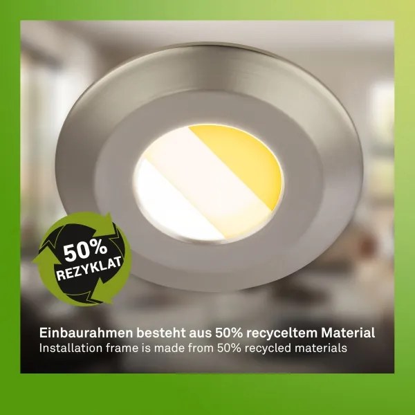 Briloner 7589032 - Set 3xLED KLIRA, spoturi încastrate pentru baie, reglabile, 1xLED/4,9W/230V, IP44, crom