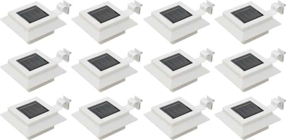 vidaXL Lămpi solare de exterior, 12 buc., alb, 12 cm, pătrat, LED