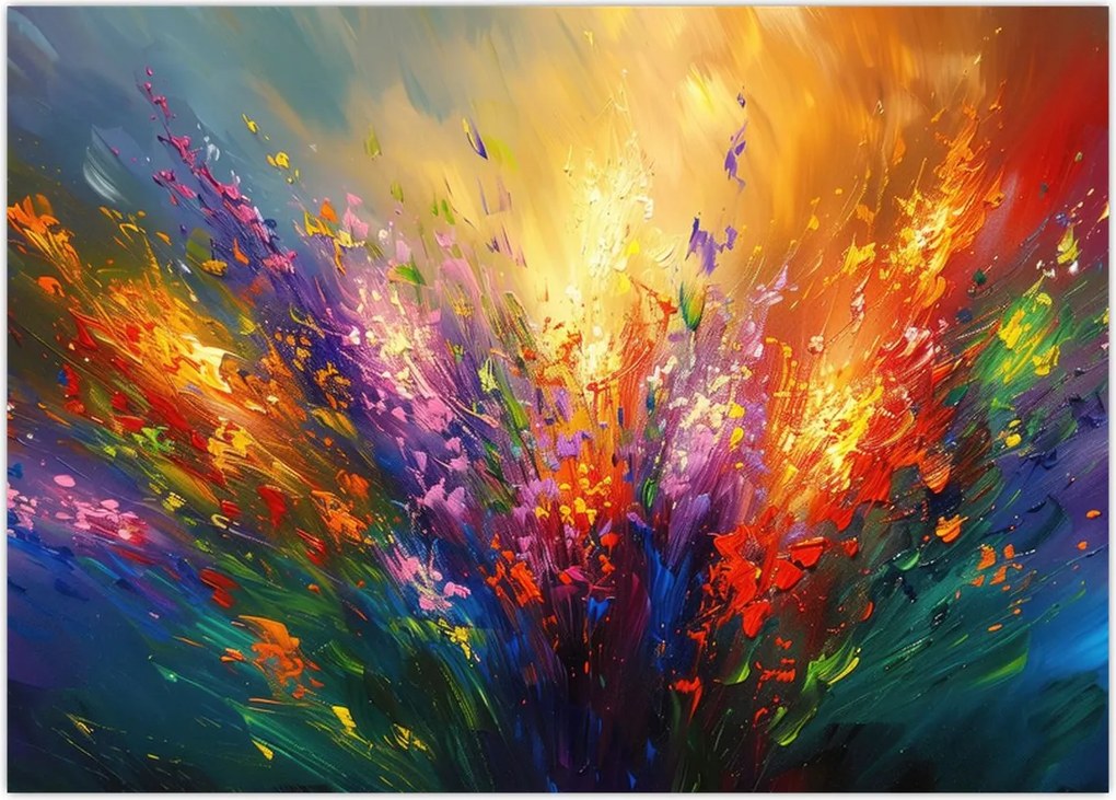 Tablou - Abstracție de flori (70x50 cm)