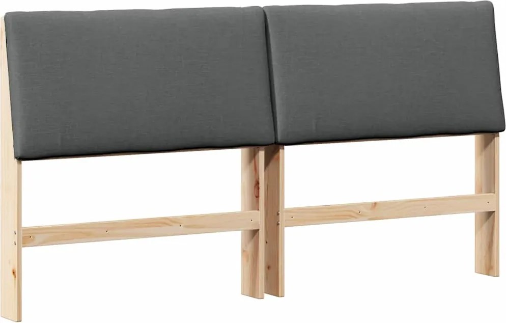 vidaXL Tăblie tapițată Gri închis 180 cm Lemn de pin masiv