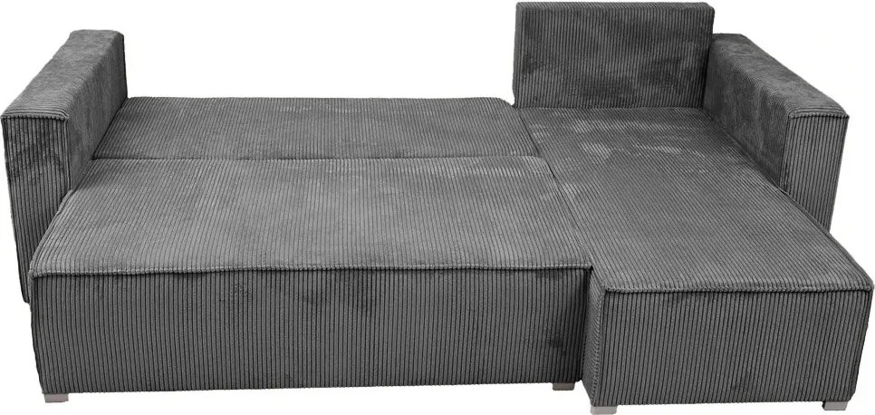 Canapea colt extensibila SMART COSARO gri, cu colt bilateral + 2 perne CADOU