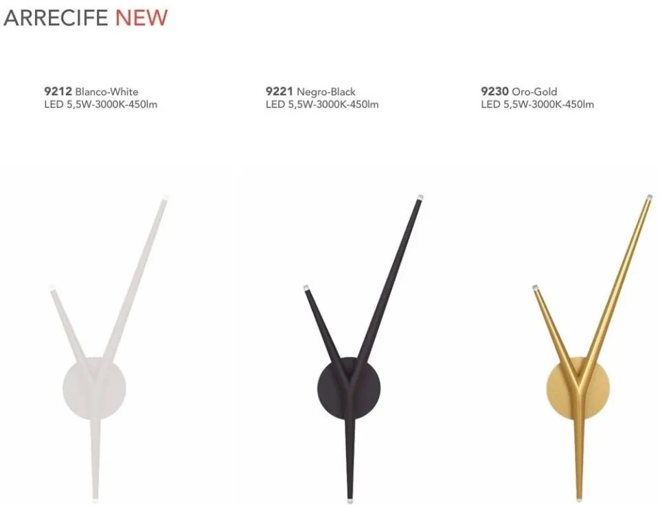 Aplica de perete minimalista LED Arrecife negru