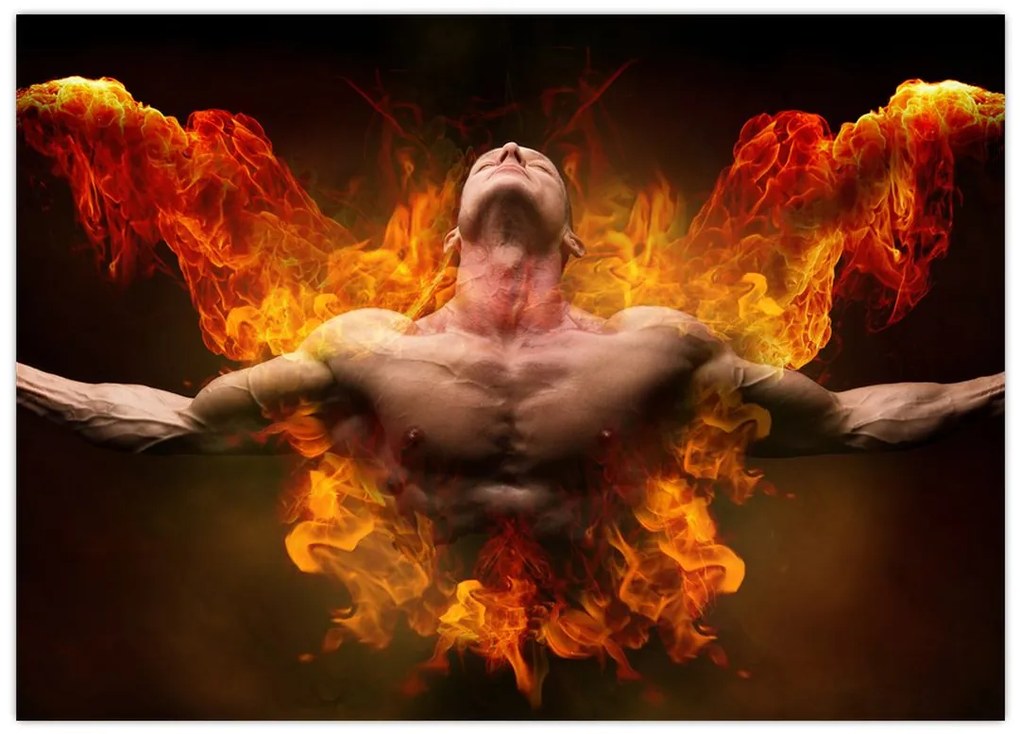 Tablou pe sticlă - Putera de bărbat (70x50 cm)