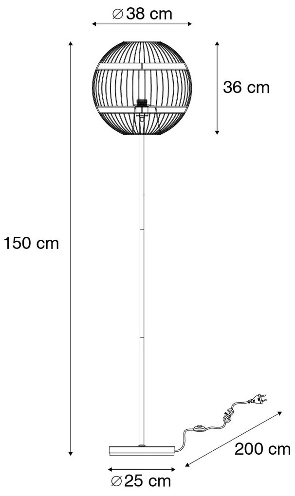 Lampă de podea modernă neagră - Sphaera