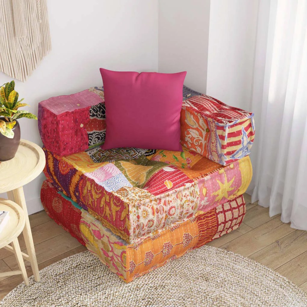 Fotoliu puf modular cu perna, model petice, material textil 1, Peticit, Canapea coltar cu perna