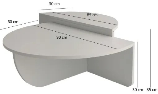 SET 2x măsuță de cafea PODIUM alb