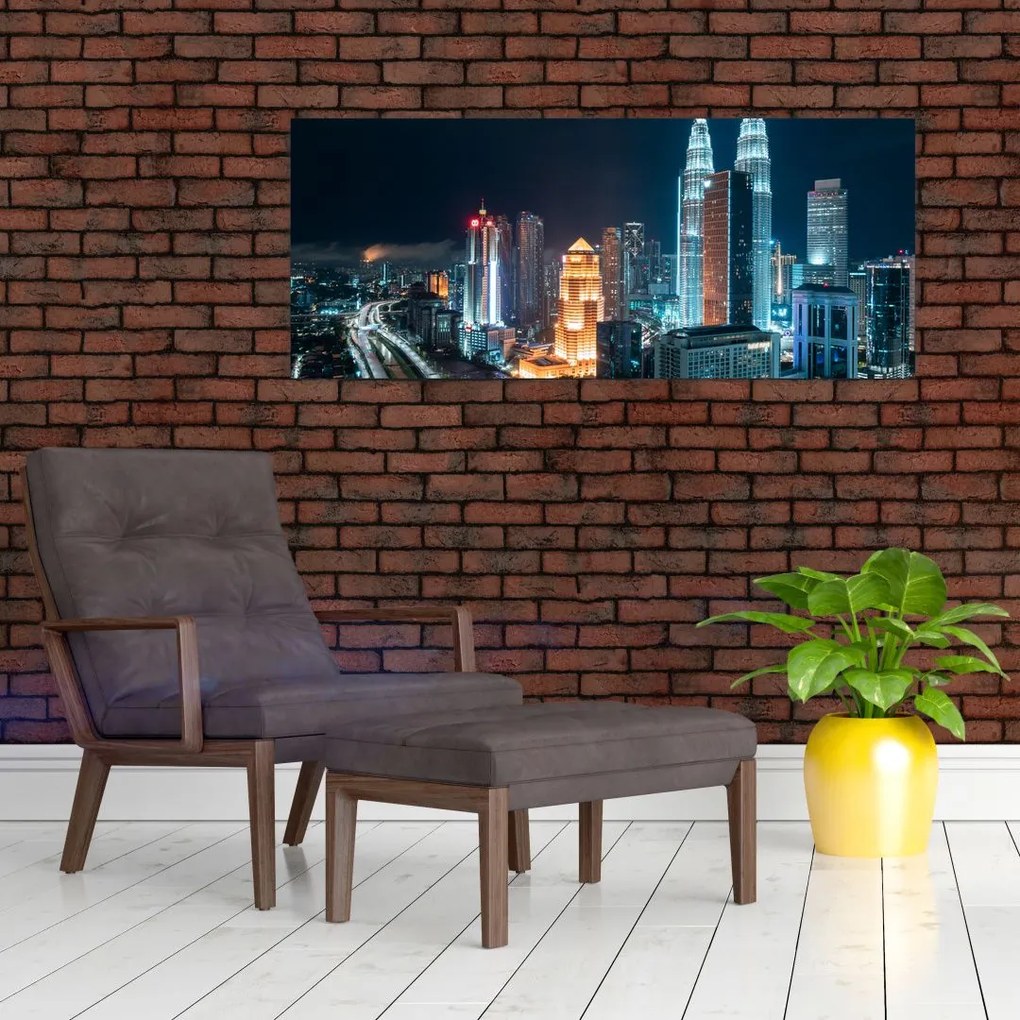 Tablou - Noaptea în Kuala Lumpur (120x50 cm)