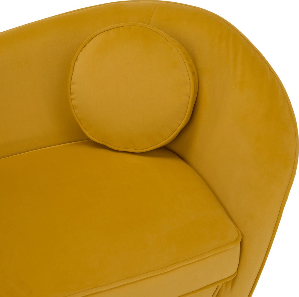Canapea cu 2 locuri de design, ţesătură Velvet galbenă/gold crom auriu, EZIO TYP 2