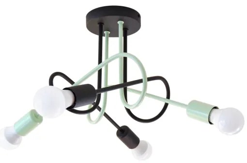 Lustră aplicată OXFORD 4xE27/15W/230V negru/verde