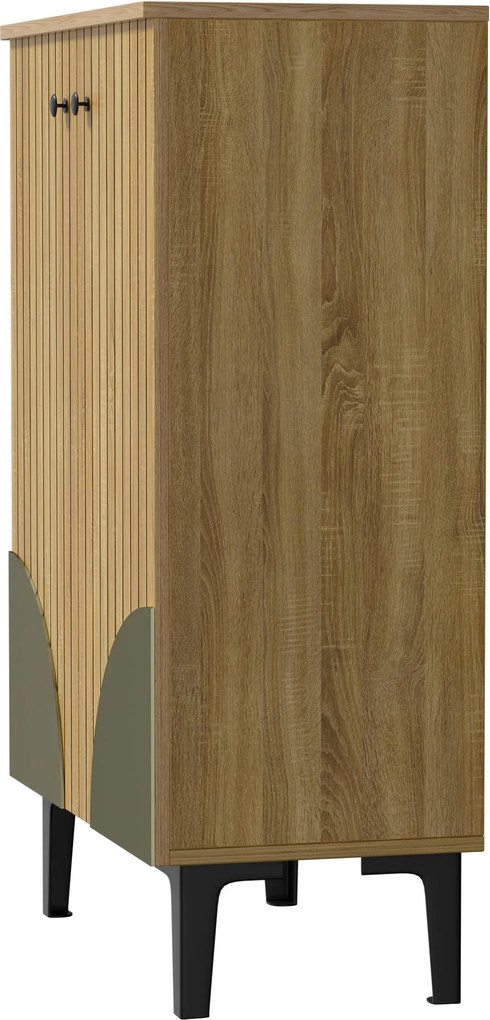 Dulap modern pentru pantofi, cu mult spațiu de depozitare, uși și mai multe rafturi, 60x32x94 cm, Culoare naturală