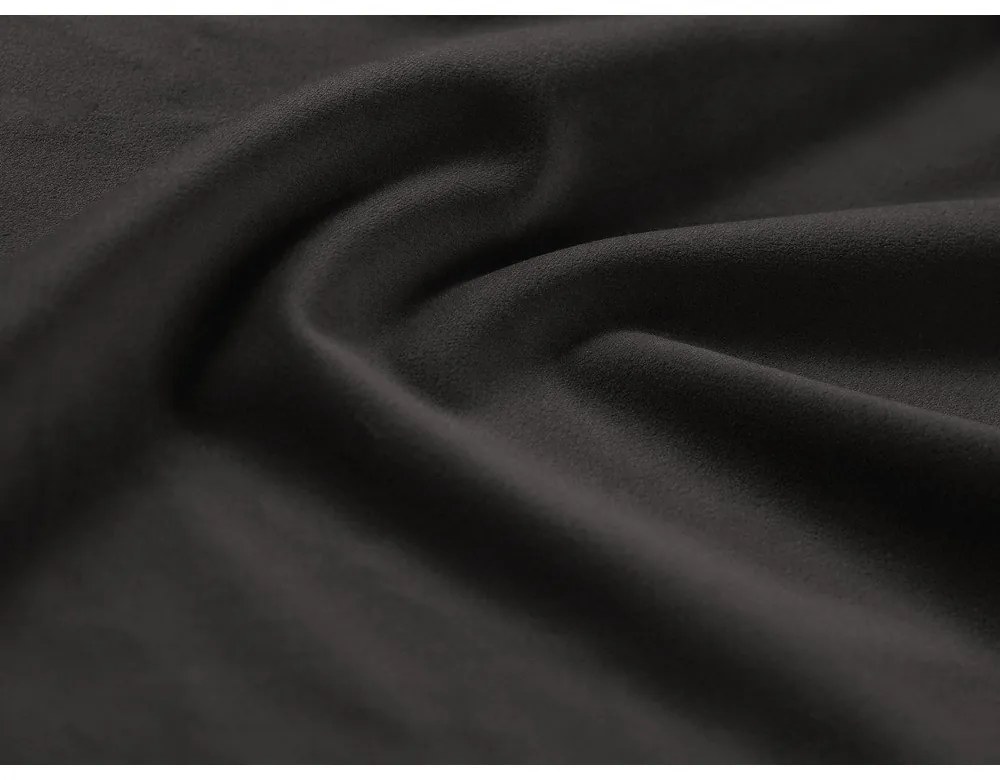 Colțar gri închis extensibil, cu spațiu de depozitare cu tapițerie din catifea Kyoto – Cosmopolitan Design