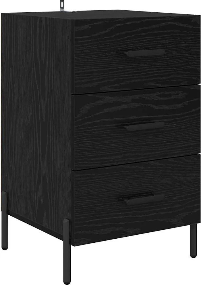 vidaXL Dulap de noapte Stejar Negru 40 x 40 x 66 cm Lemn compozit