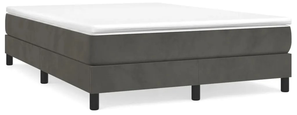 3120767 vidaXL Cadru de pat box spring, gri închis, 140x190 cm, catifea