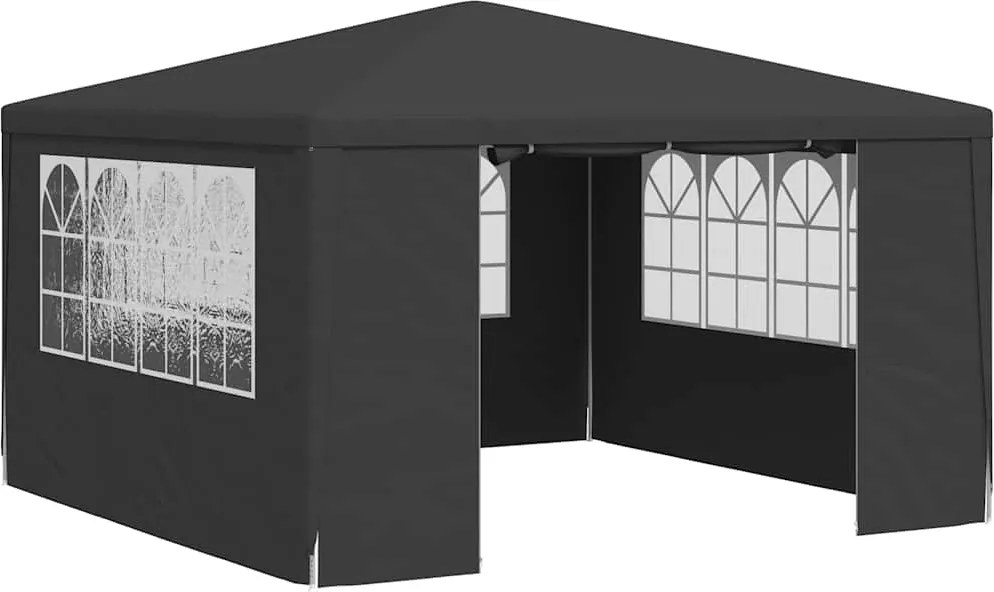 vidaXL Cort petrecere profesional pereți laterali antracit 4x4m 90g/m²