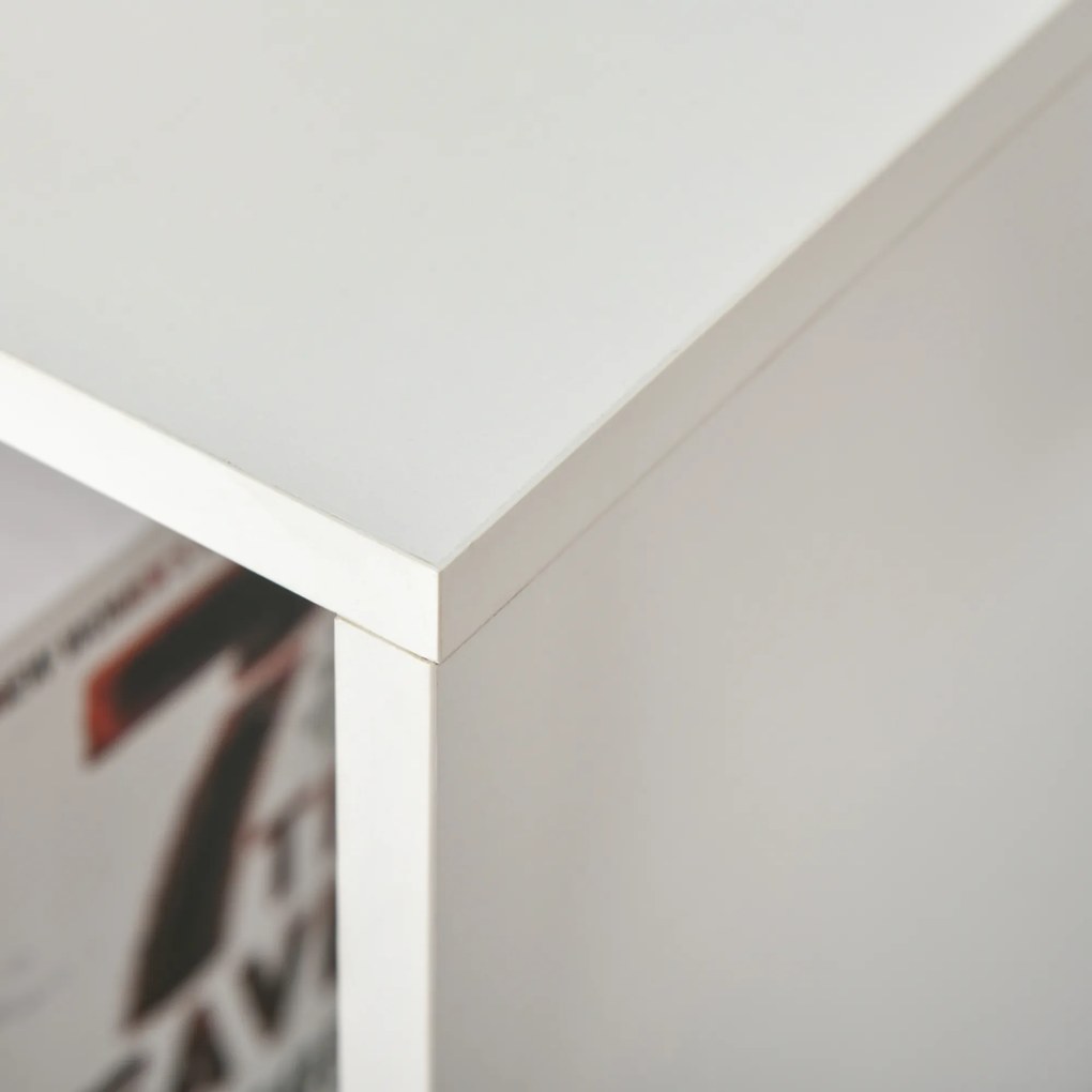 HOMCOM Raft pentru Cărți Cu 6 Cuburi de Depozitare din Lemn de 3 Nivele pentru Sufragerie Dormitor Birou 65,5x30x97,5 cm Alb | Aosom Romania