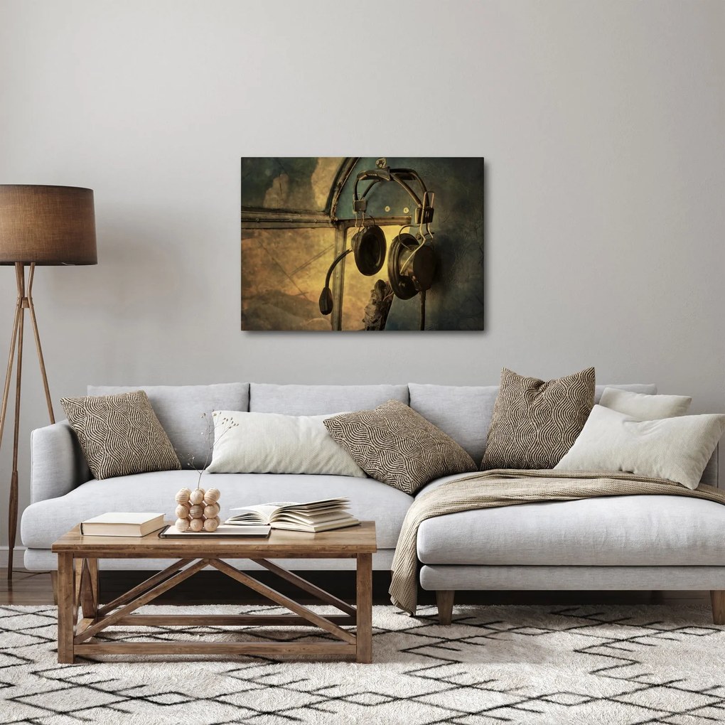 Tablou - Căști de avion de epocă (70x50 cm)