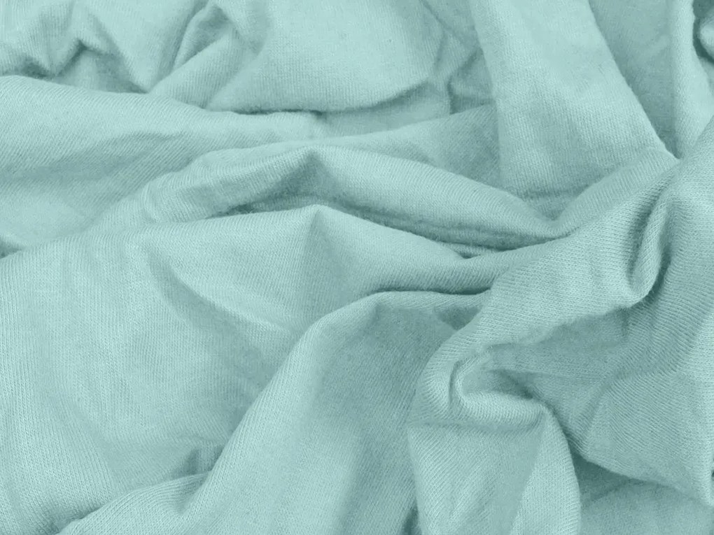 Cearsaf Jersey EXCLUSIVE cu elastic verde mentol deschis 160 x 200 cm