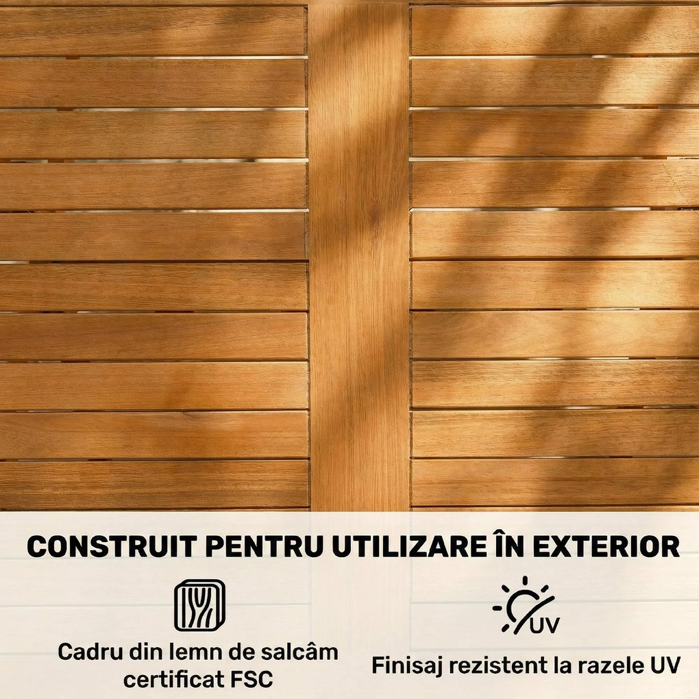 Outsunny Set de Luat Masa pentru Grădină 5 Piese, Masă și 4 Scaune Rabatabile | Aosom Romania