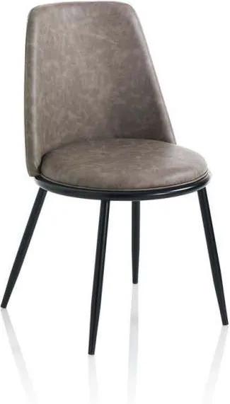 Set 4 scaune Snappy, 83x51x48 cm, metal/ ecopiele, gri
