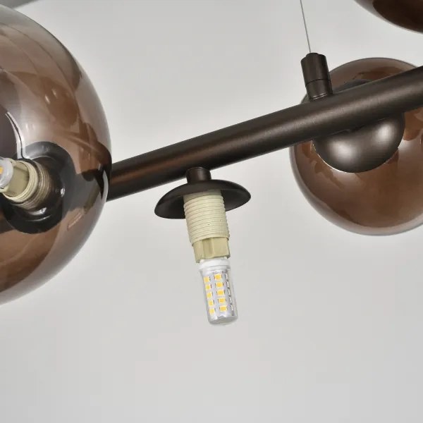 Brilagi - Candelabru LED suspendat pe cablu MILLA 10xG9/3W/230V maro/maro fumuriu