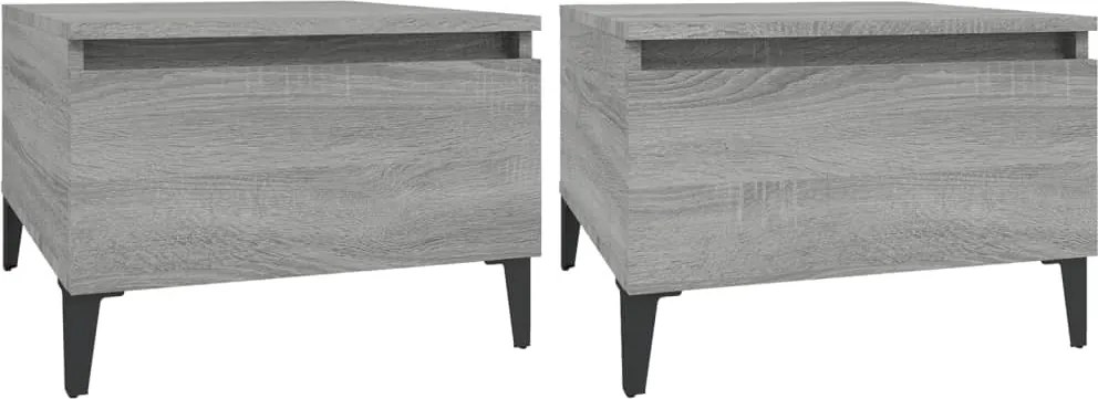 vidaXL Mese laterale 2 buc. gri sonoma 50x46x35 cm lemn compozit