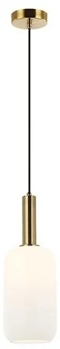 Pendul design modern Fannel negru, auriu, opal 15cm