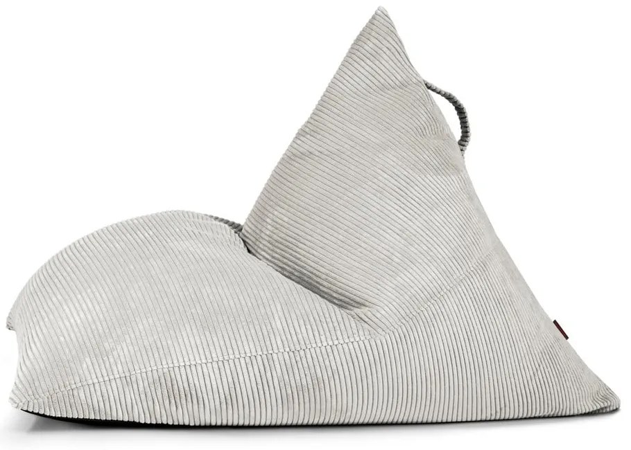 Fotoliu bean bag crem cu tapițerie din catifea reiată Razz – SLOWDOWN