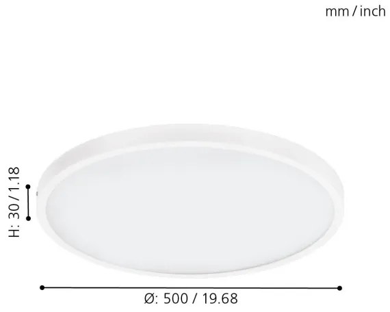 Eglo FUEVA 1 (97271) - Plafonieră LED dimabilă, 1xLED/25W/230V, 3000K