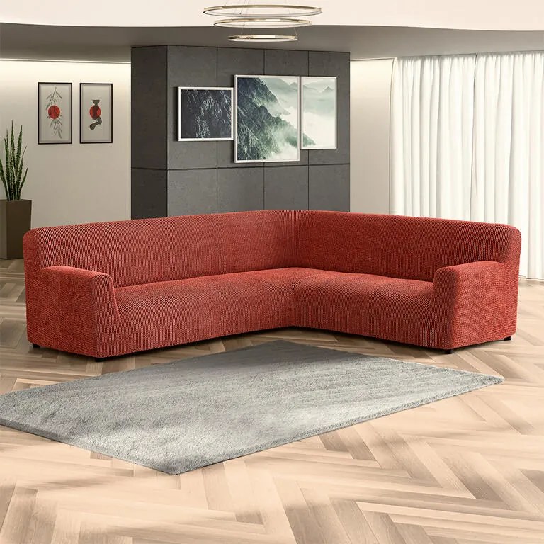 Huse bielastice COSTINA culoarea cupru colţar (l. 350 - 530 cm)