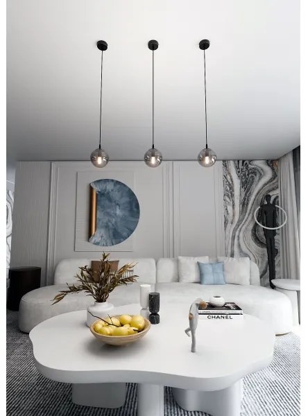 Lustră pe cablu COSMO 1xE14/10W/230V d. 14 cm negru/gri