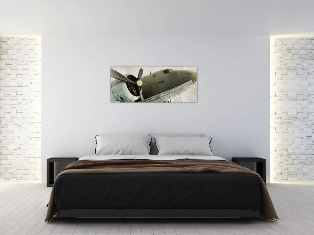 Tablou - Avion vechi cu elice (120x50 cm)