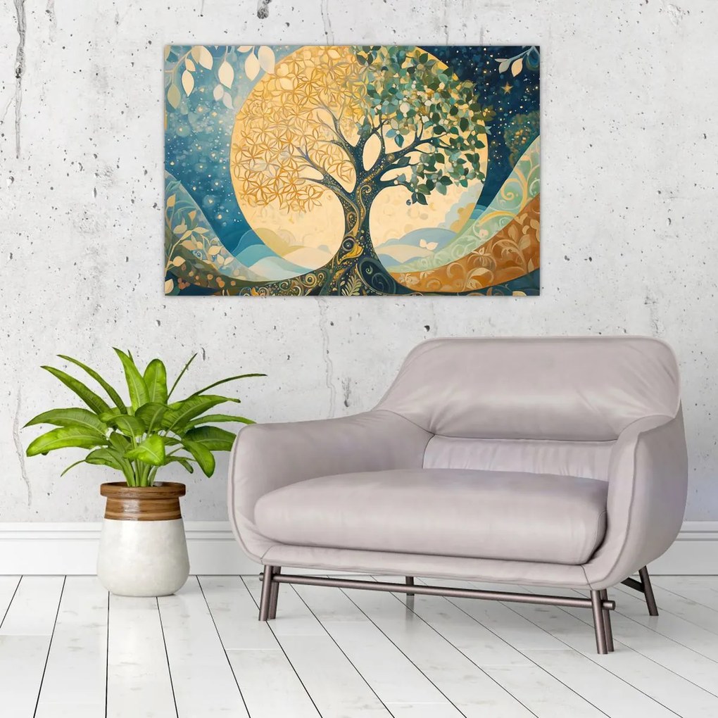 Tablou – Arborele vieții în lună (90x60 cm)