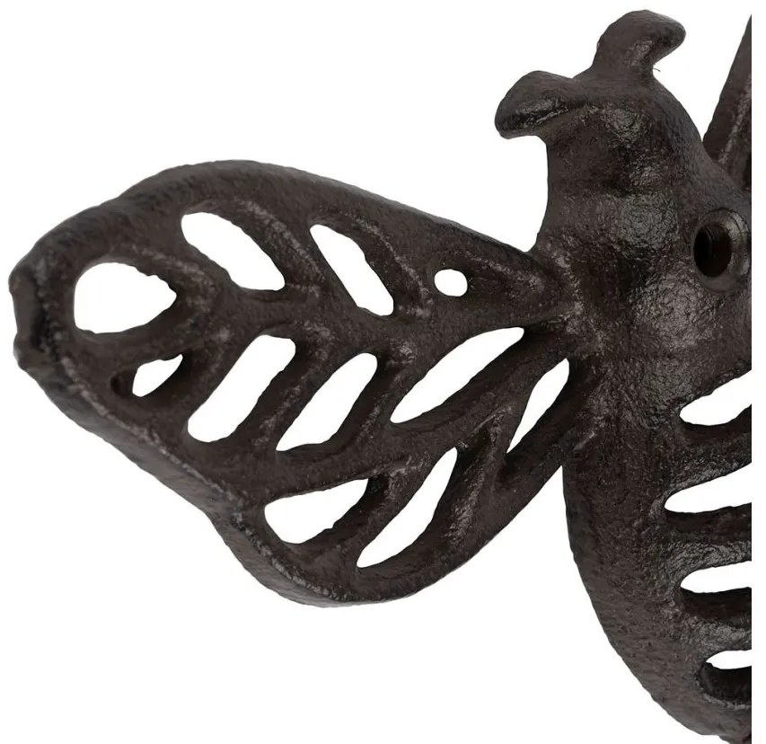 Cuier de perete decorativ, din metal, Abeille Brown