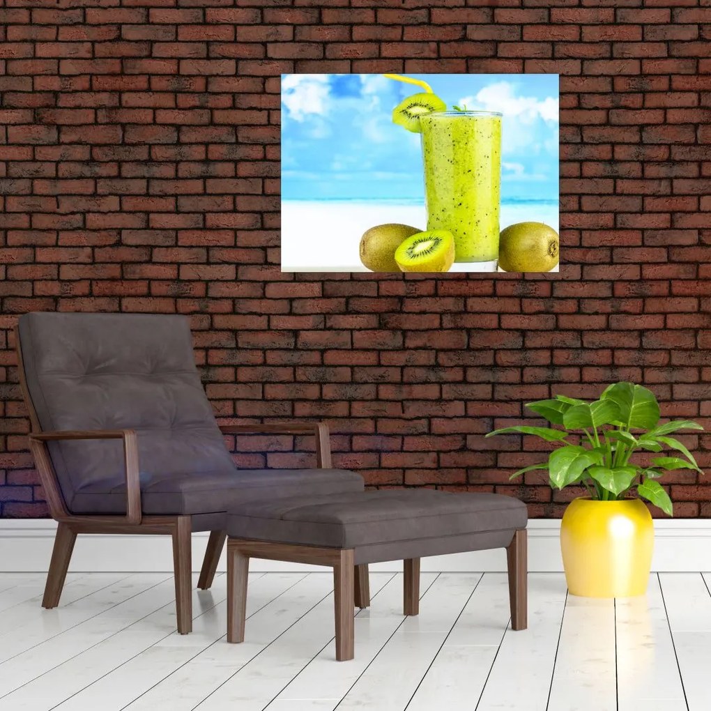 Tablou pe sticlă - smoothie kiwi (70x50 cm)