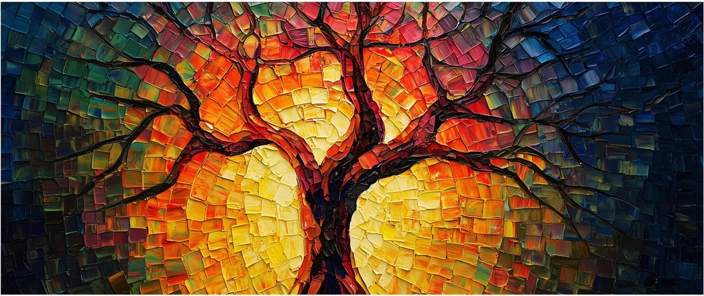 Tablou - Arborele vieții în mozaic (120x50 cm)