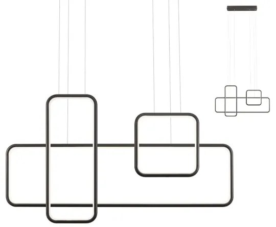 Redo 01-2100 - Lustră LED dimabilă suspendată pe cablu THAI, 86W, 230V, neagră