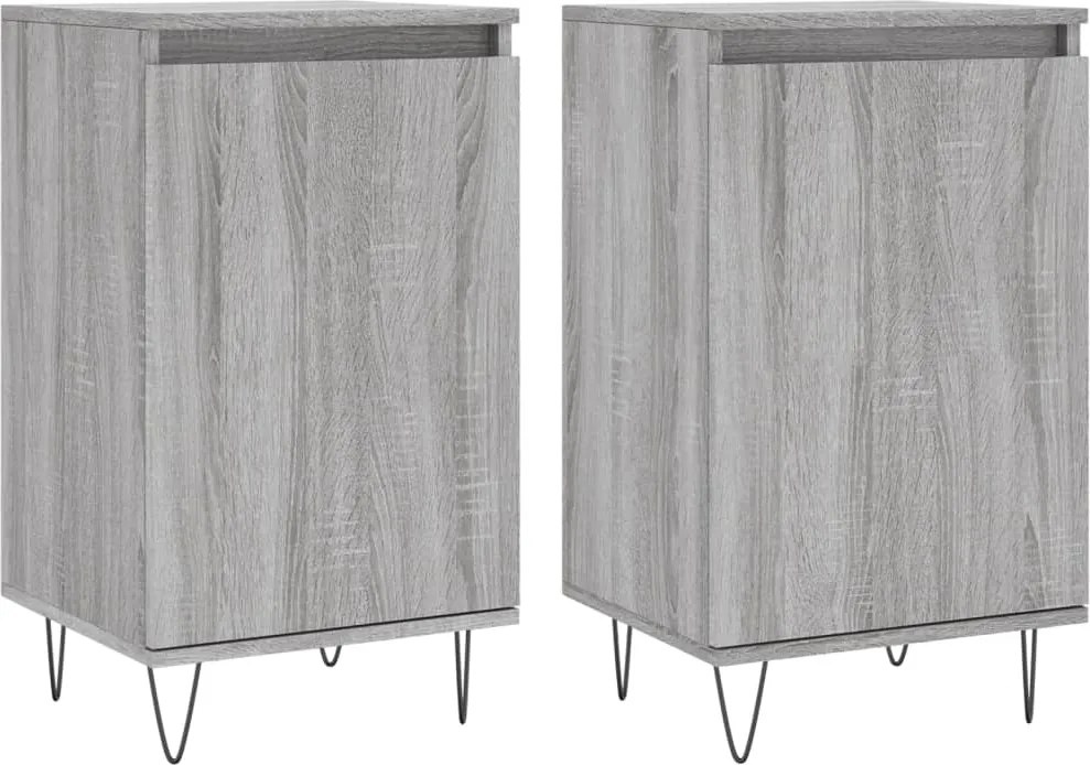 vidaXL Dulapuri, 2 buc., gri sonoma, 40x35x70 cm, lemn prelucrat