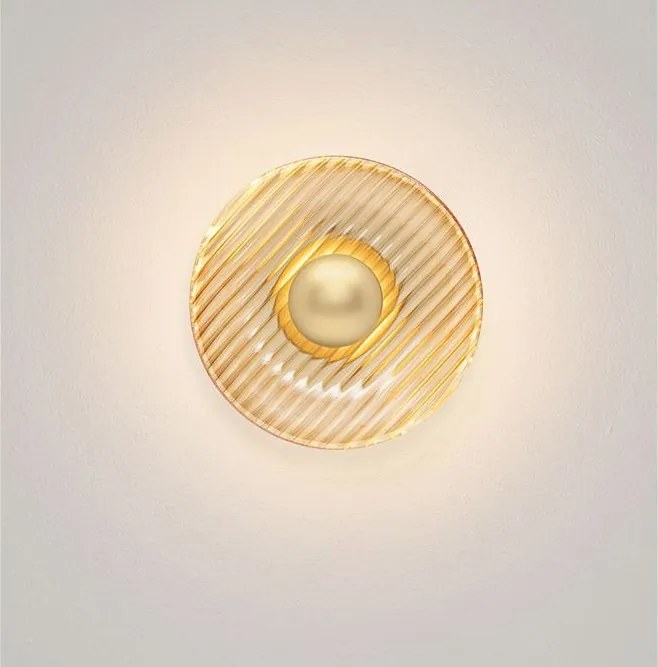 Aplica de perete moderna LED LAVINA auriu/ chihlimbar