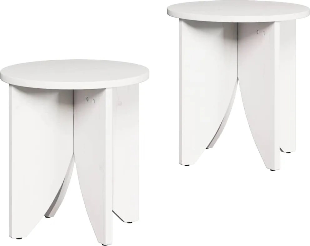 vidaXL Masă de cafea 2 pcs Alb