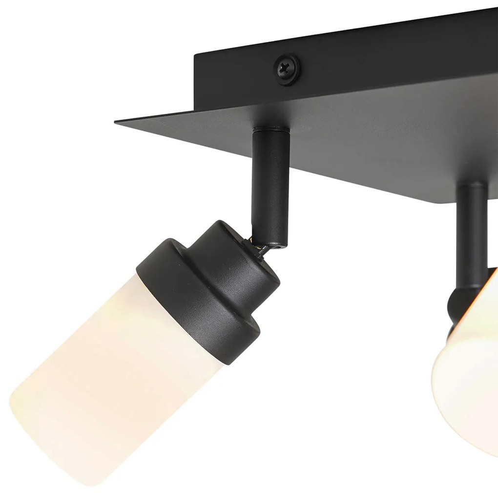 Spotlight modern pentru baie negru cu 4 lumini IP44 - Japie