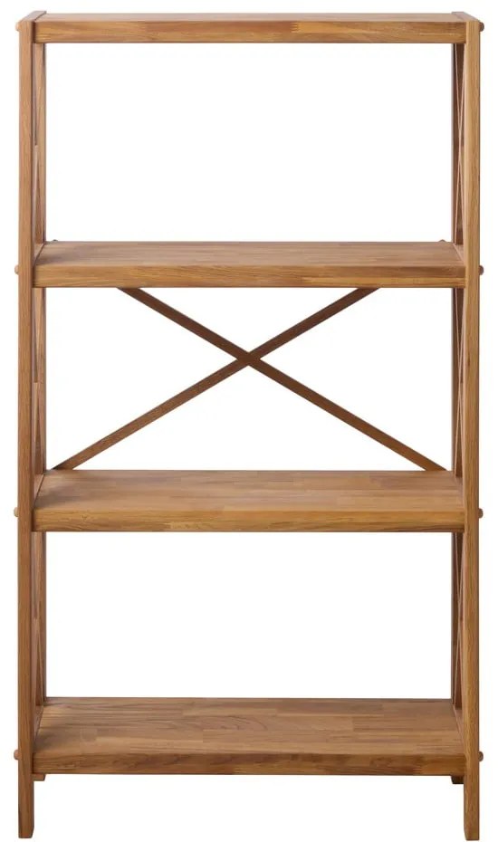 Etajeră în culoare naturală din lemn de stejar 70x124 cm X-Shelf – Unique Furniture