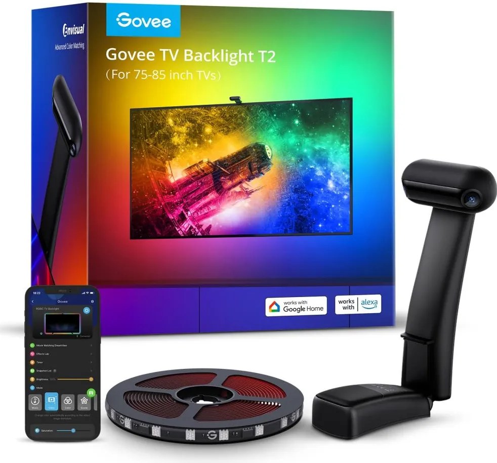 Govee - DreamView T2 DUAL TV 75-85" SMART LED retroiluminare RGBIC Wi-Fi