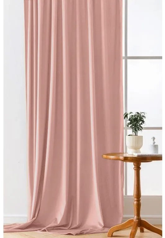 Draperie opaca VELVET 140x250 cm, roz Agatat: Inele metalice